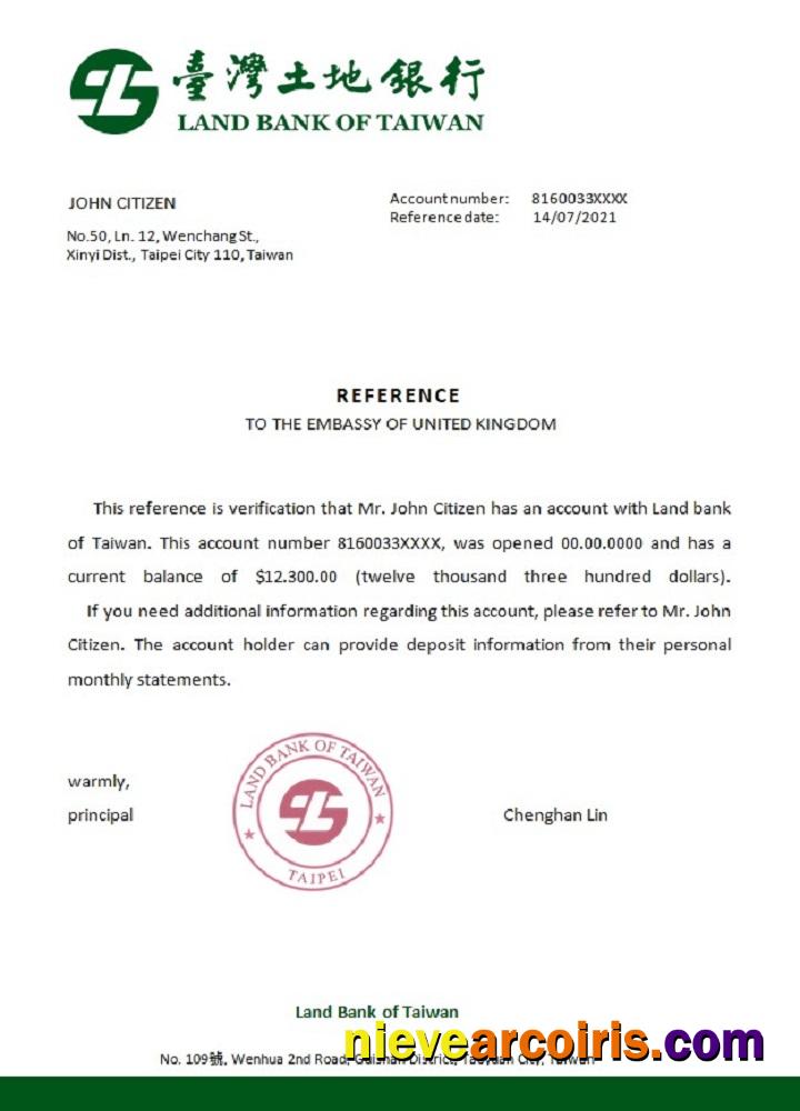 Taiwan Land Bank of Taiwan reference